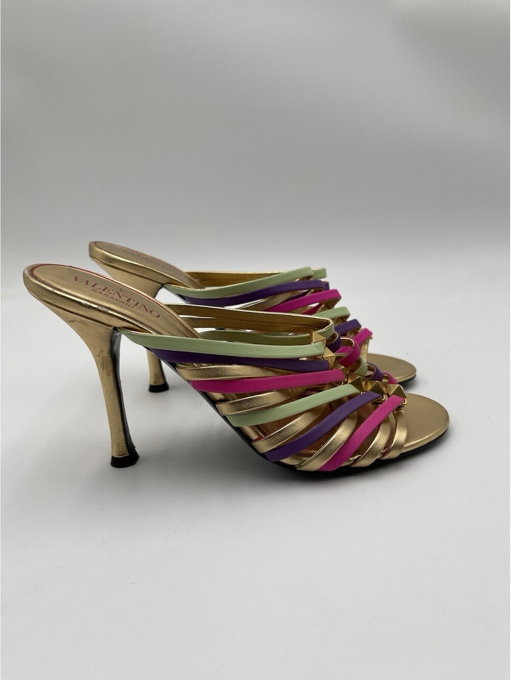 Valentino Garavani 'Rockstud' 100mm strappy mules Heels Size 36.5
